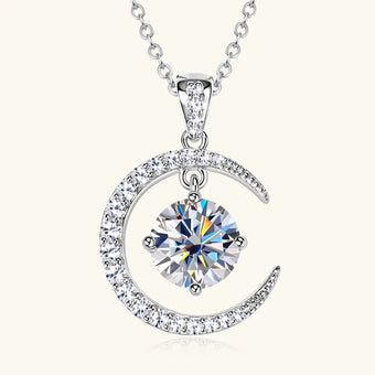 Moonlit Solitaire Pendant Necklace