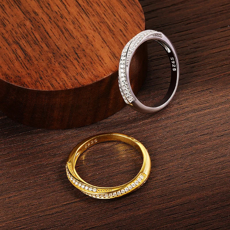 Half Twist Pavé Ring
