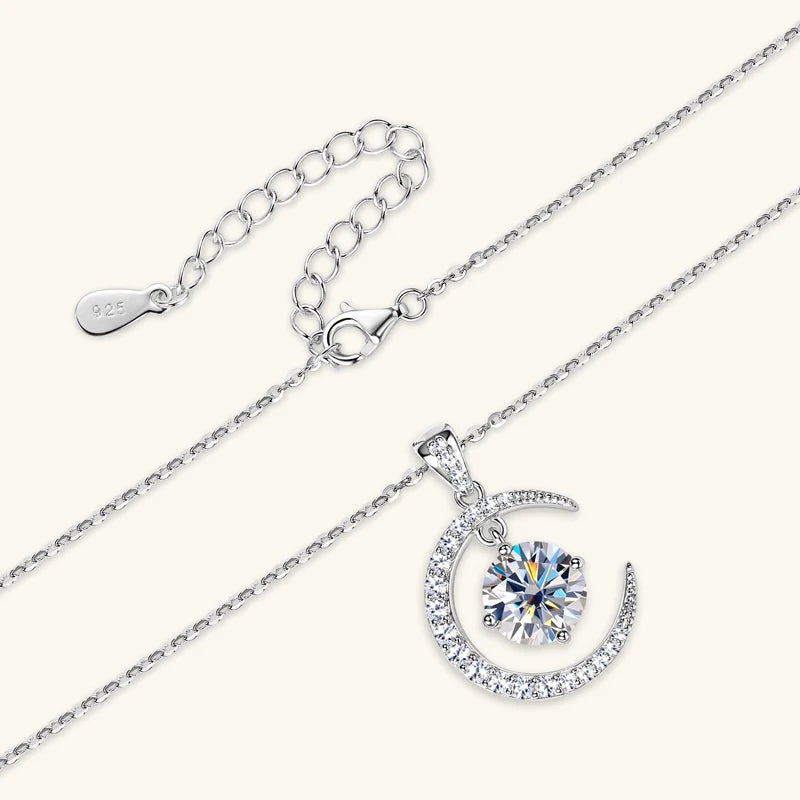 Moonlit Solitaire Pendant Necklace