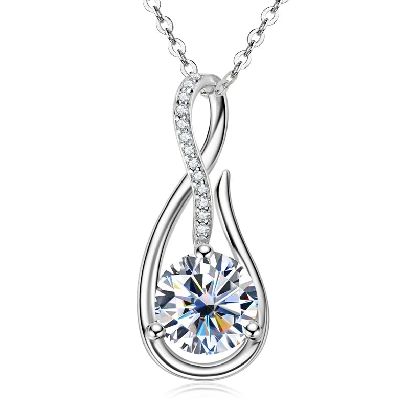 Solitaire Hook Pendant Necklace