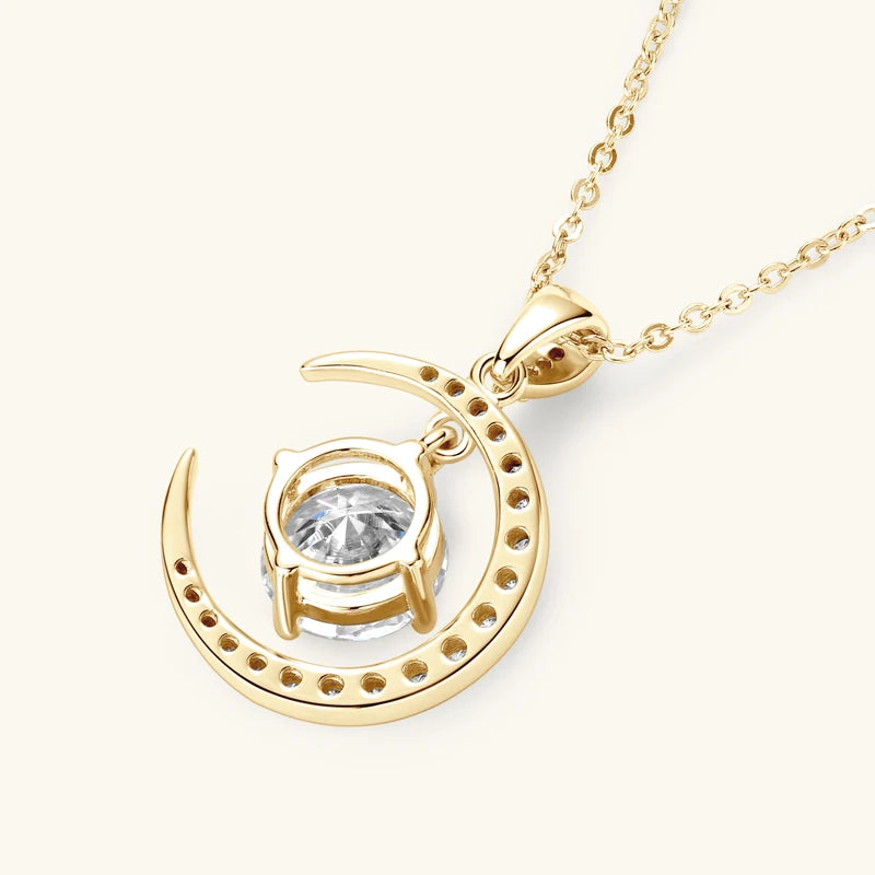 Moonlit Solitaire Pendant Necklace