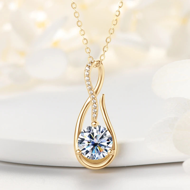 Solitaire Hook Pendant Necklace