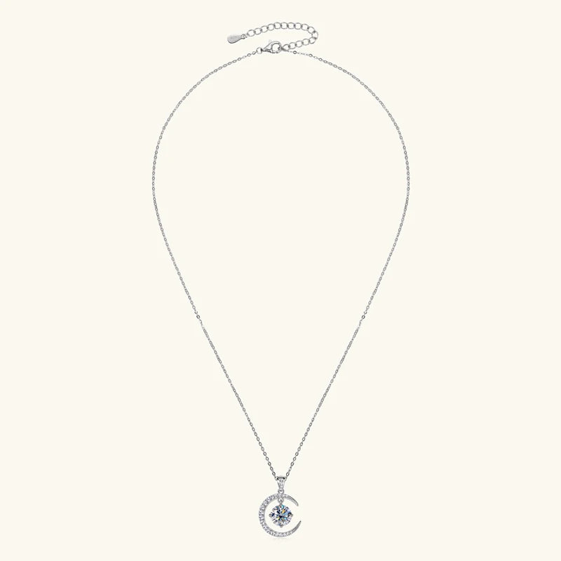 Moonlit Solitaire Pendant Necklace