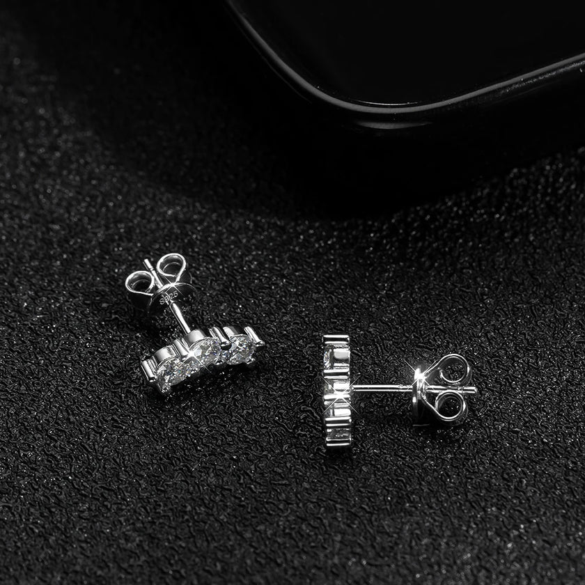 Curved Trinity Earrings