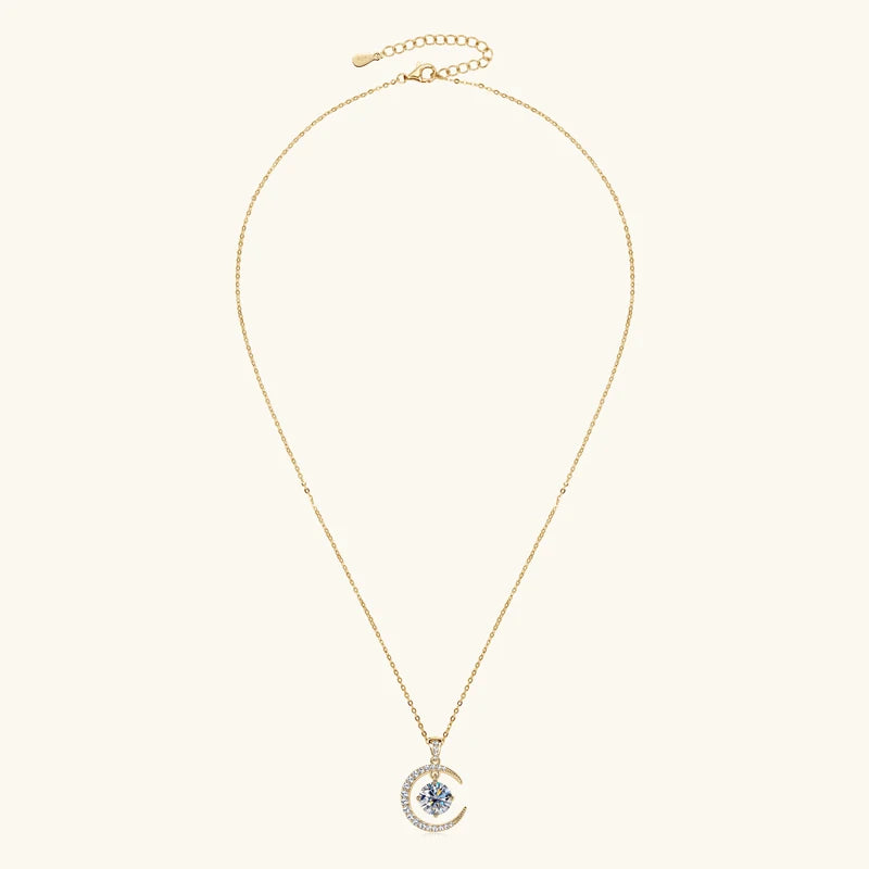 Moonlit Solitaire Pendant Necklace