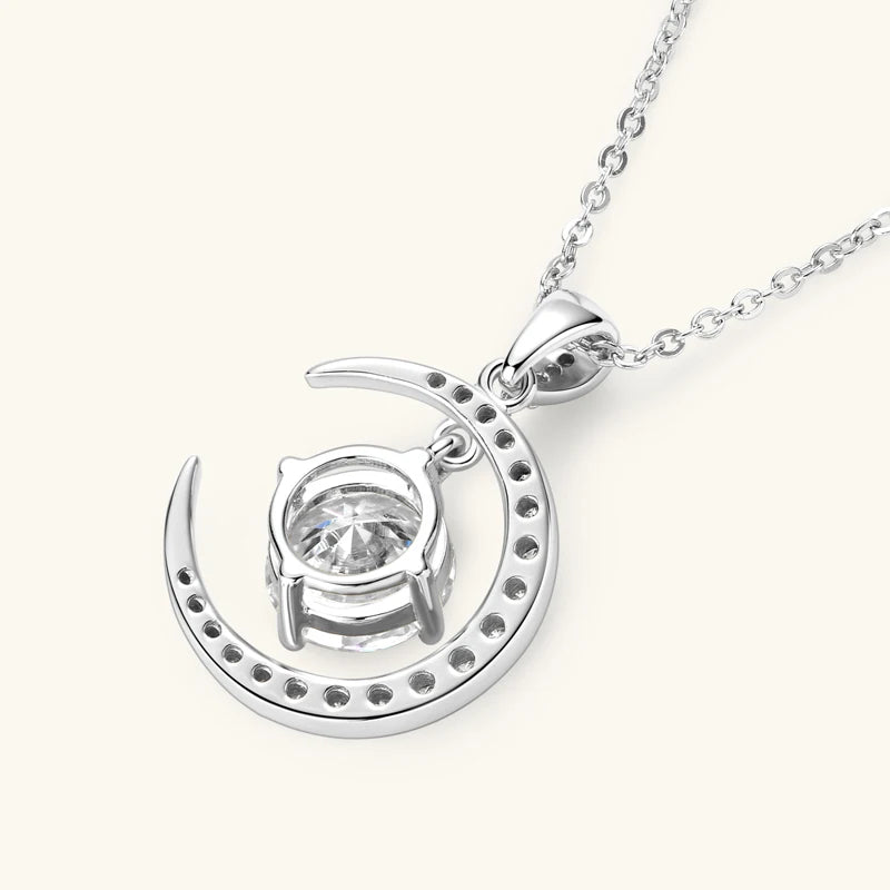 Moonlit Solitaire Pendant Necklace