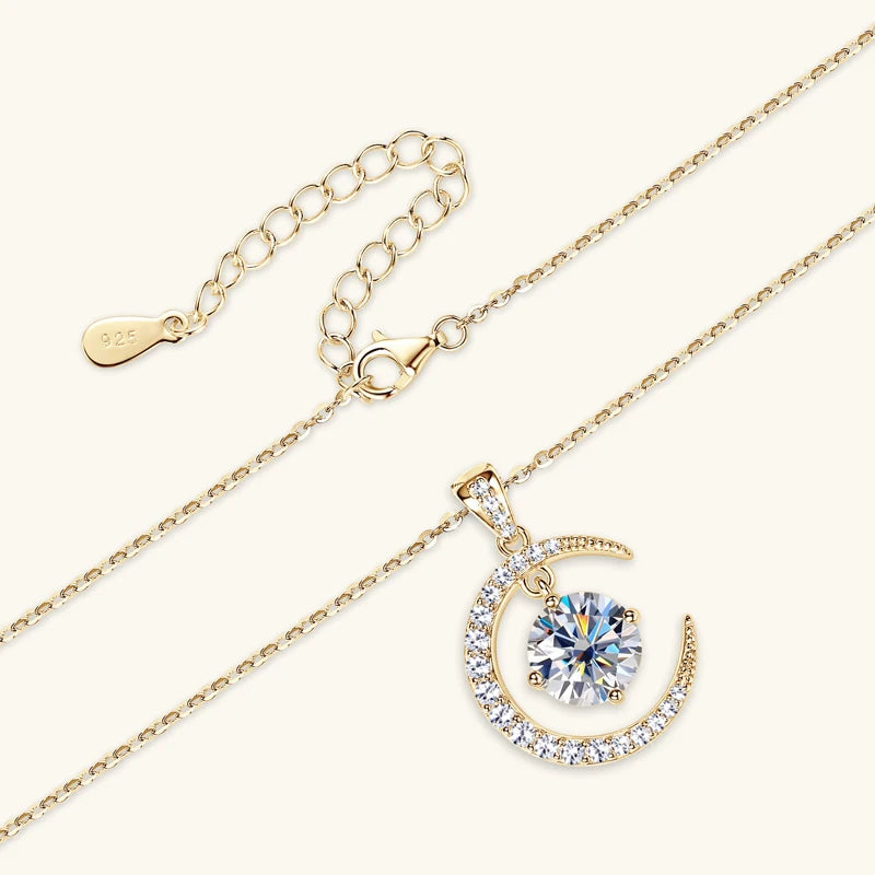 Moonlit Solitaire Pendant Necklace