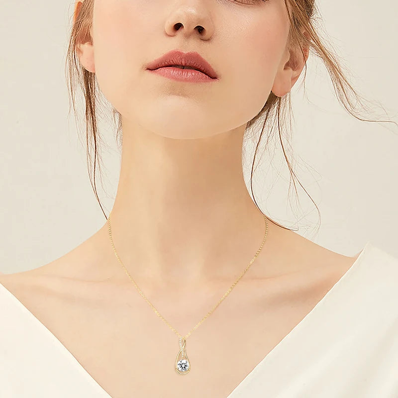 Solitaire Hook Pendant Necklace