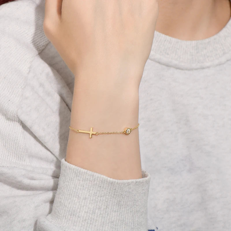 Cross and Bubble Bracelet