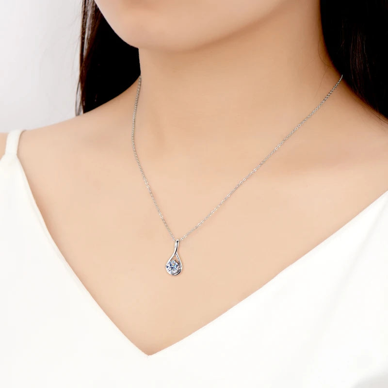 Solitaire Hook Pendant Necklace