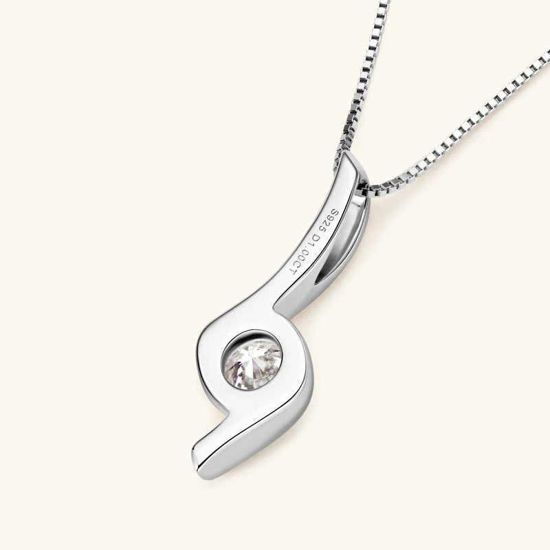 Solitaire Ribbon Pendant Necklace