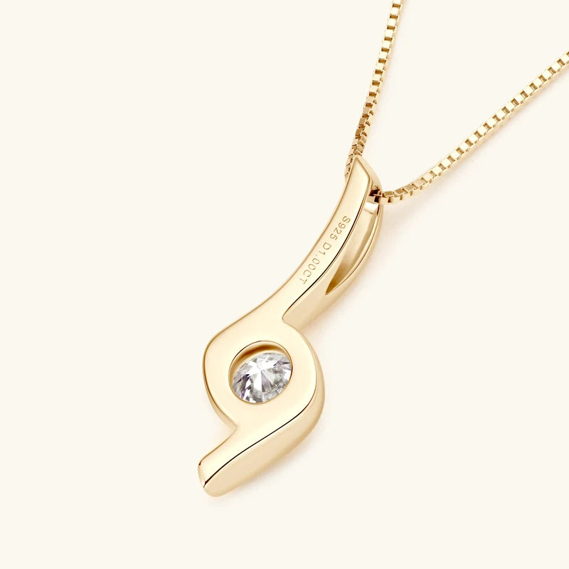 Solitaire Ribbon Pendant Necklace