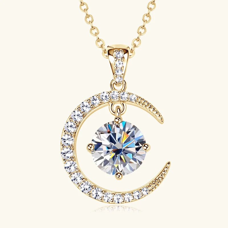 Moonlit Solitaire Pendant Necklace