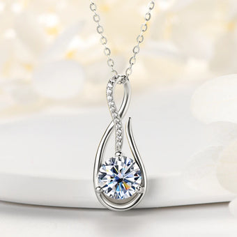 Solitaire Hook Pendant Necklace