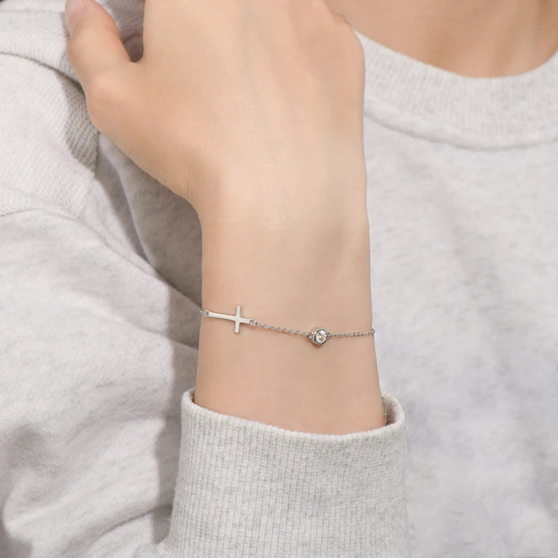 Cross and Bubble Bracelet